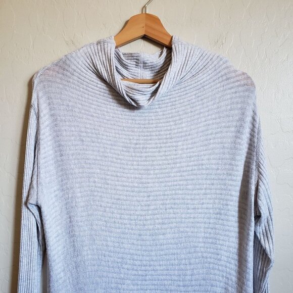 Free People Lover Rib Thermal Tunic Top Oversized Slouchy Grey Size Womens Large - Picture 3 of 9